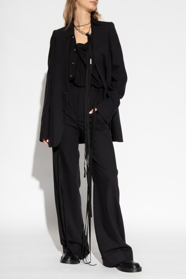 パンツ Ann Demeulemeester BELINDA LOOSE FIT TROUSERS Ann Demeulemeester Stretch Virgin Wool BELINDA Palazzo Pants
